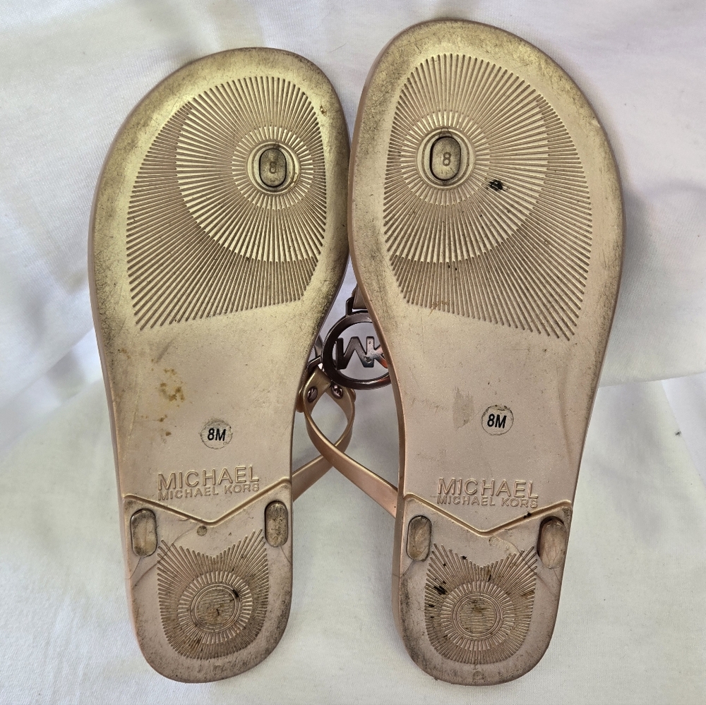 women's Michael Kors Copper jelly thong flip-flop sandals Size 8 - Picture 8 of 11